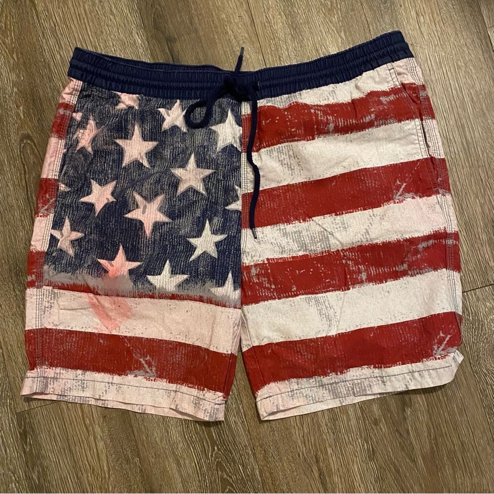Mossimo American Flag Pattern Swim Shorts Size Large